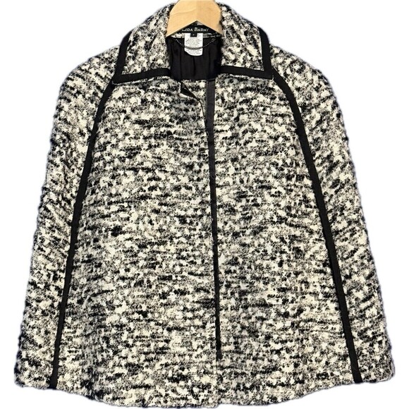 Lida Baday Jackets & Blazers - Lida Baday Womens Tweed Wool Blend Zip Shrug Shawl Poncho Sz 6